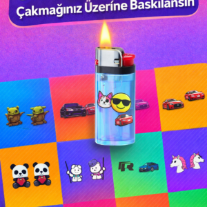 Sticker Baskılı Çakmak 3'lü Set